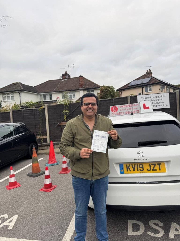 Ali Irteza Bukhari after passing a driving test