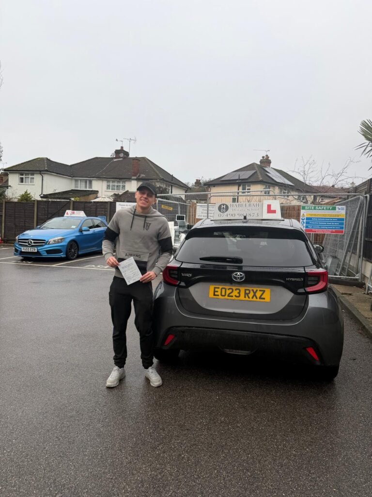 Macs Farley after passing a driving test